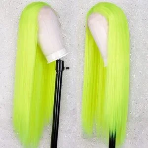 Accessories | 22 Fluorescent Green Straight Lace Front Wig  display picture 3